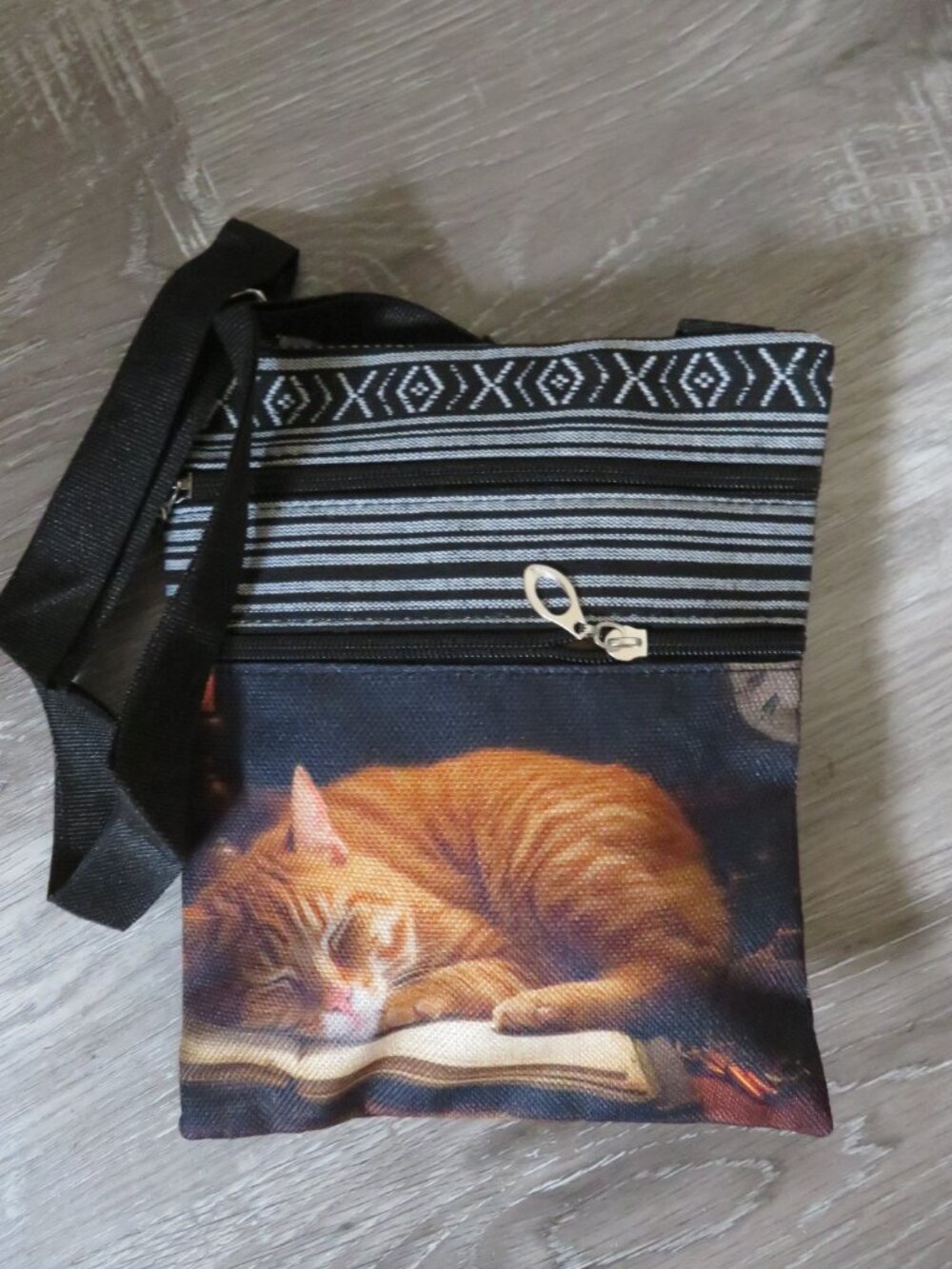 Cute Orange Cat Crossbody Bag (B347)